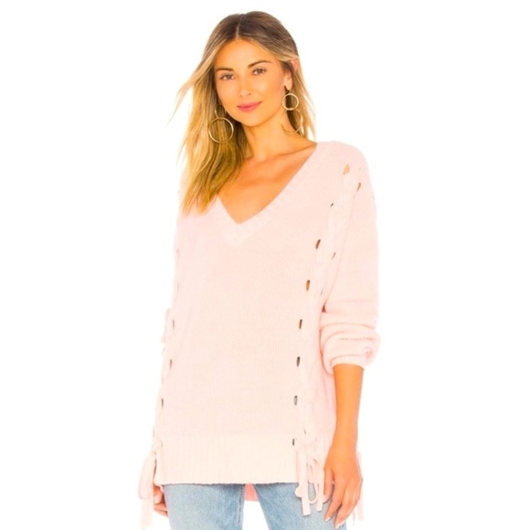 NWOT REVOLVE LOVERS & FRIENDS Darcy Sweater Light Pink S - Picture 1 of 11